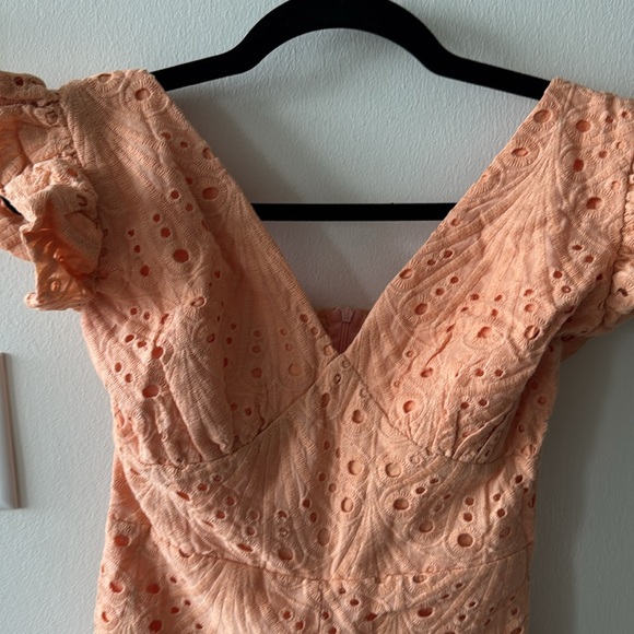 Chicways | Women’s Small | Orange Eyelet Romper Jumpsuit - Picture 4 of 10